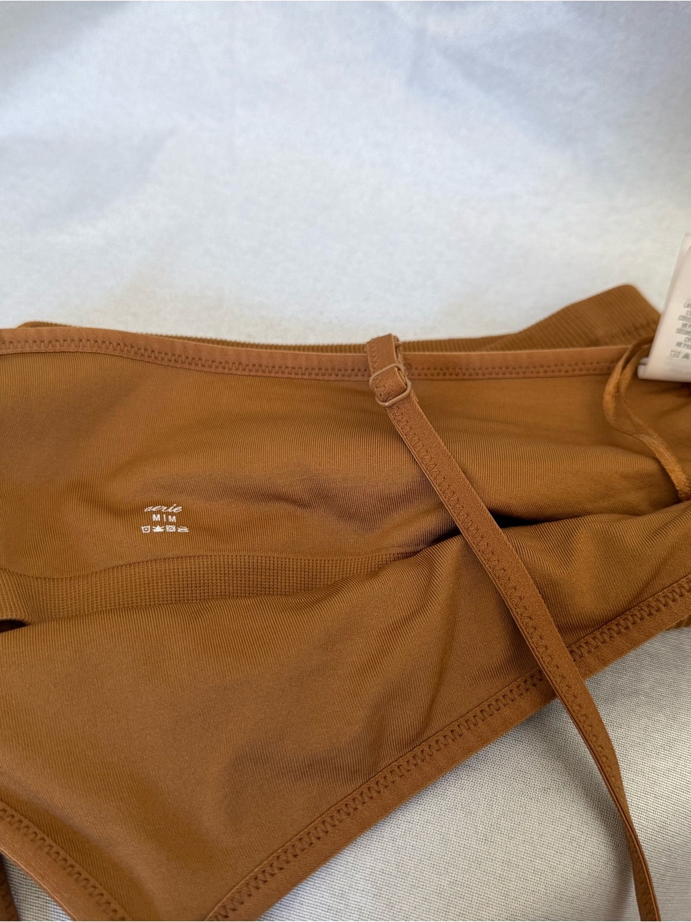aerie One-Shoulder Ribbed Sports Bra in Brown - Picture 3 of 3